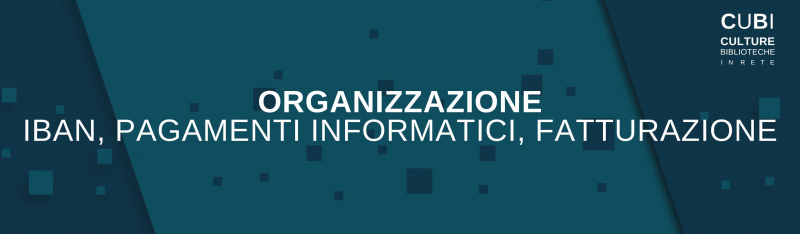 Banner IBAN, pagamenti informatici e informazioni di fatturazione.