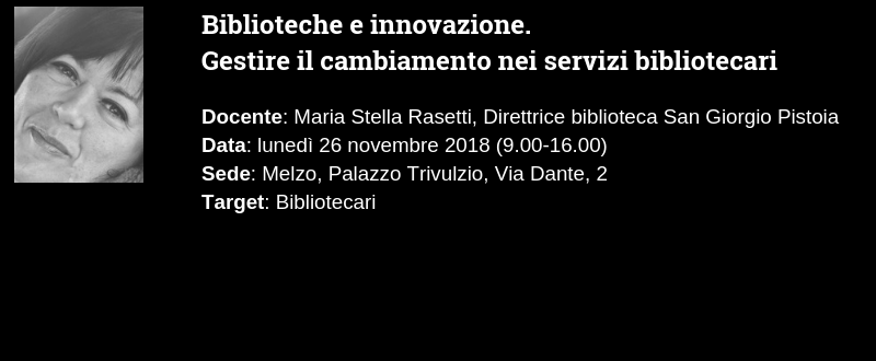 Biblioteche e innovazione, corso Maria Stella Rasetti